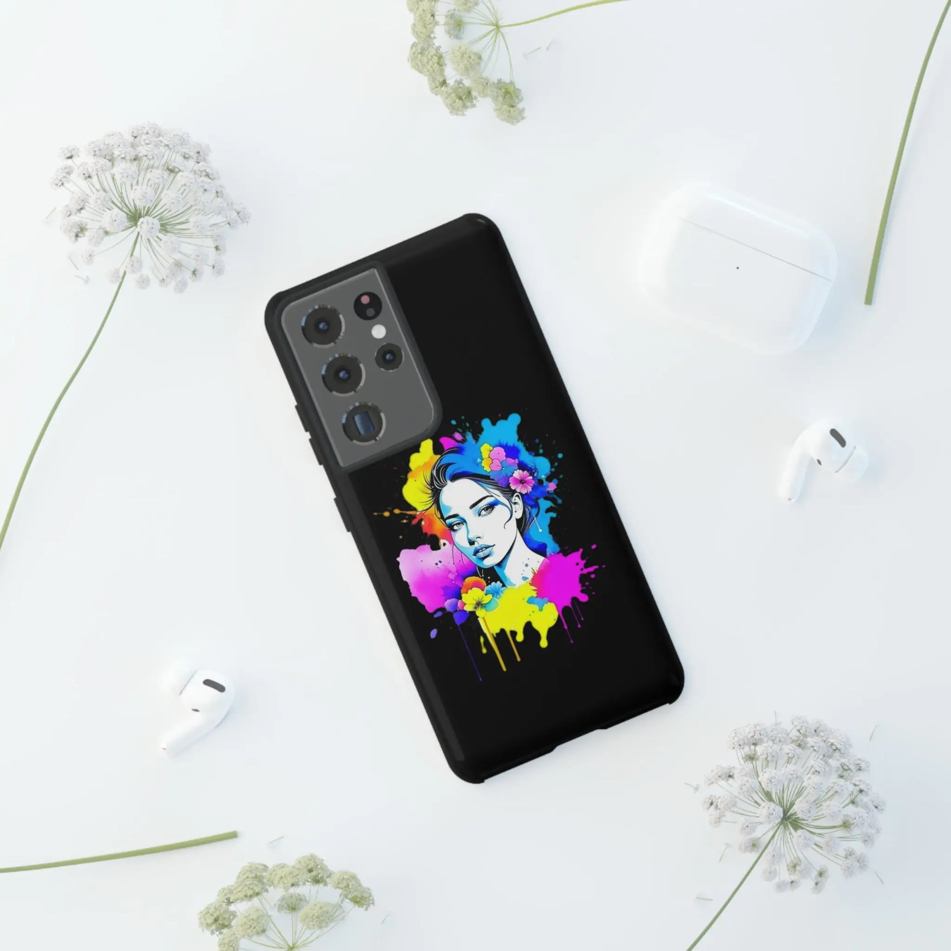 "Floral Neon Dreams" Phone Cases Printify