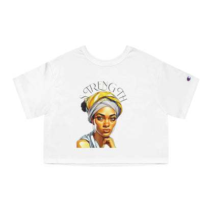 " Resilience in Her Gaze"Champion Women's Heritage Cropped T-Shirt Printify