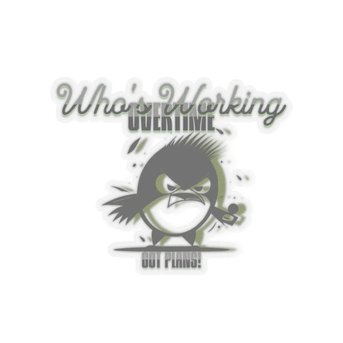 "Feathered Fury: The Overworked Owl" Kiss-Cut Stickers Printify