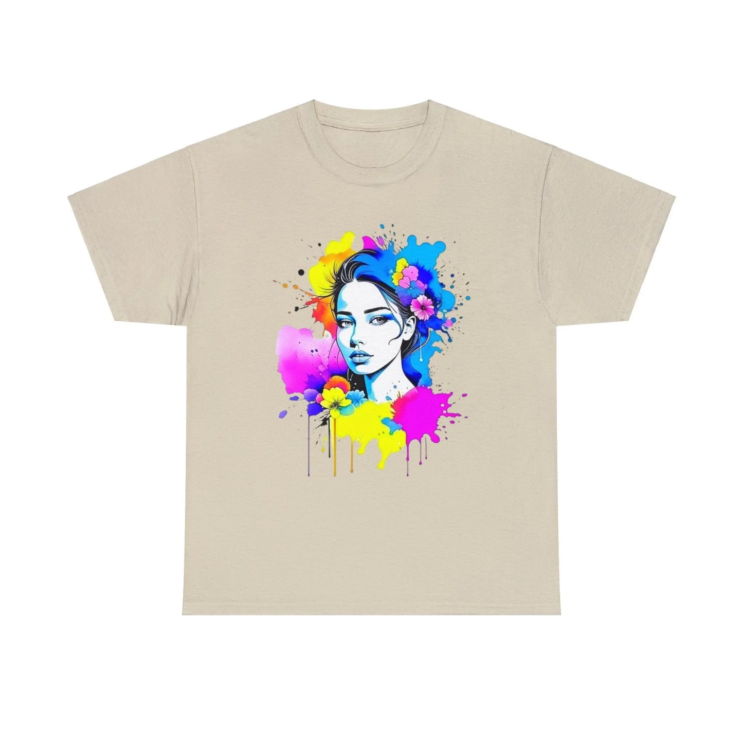 "Floral Neon Dreams" Heavy Cotton Tee Printify