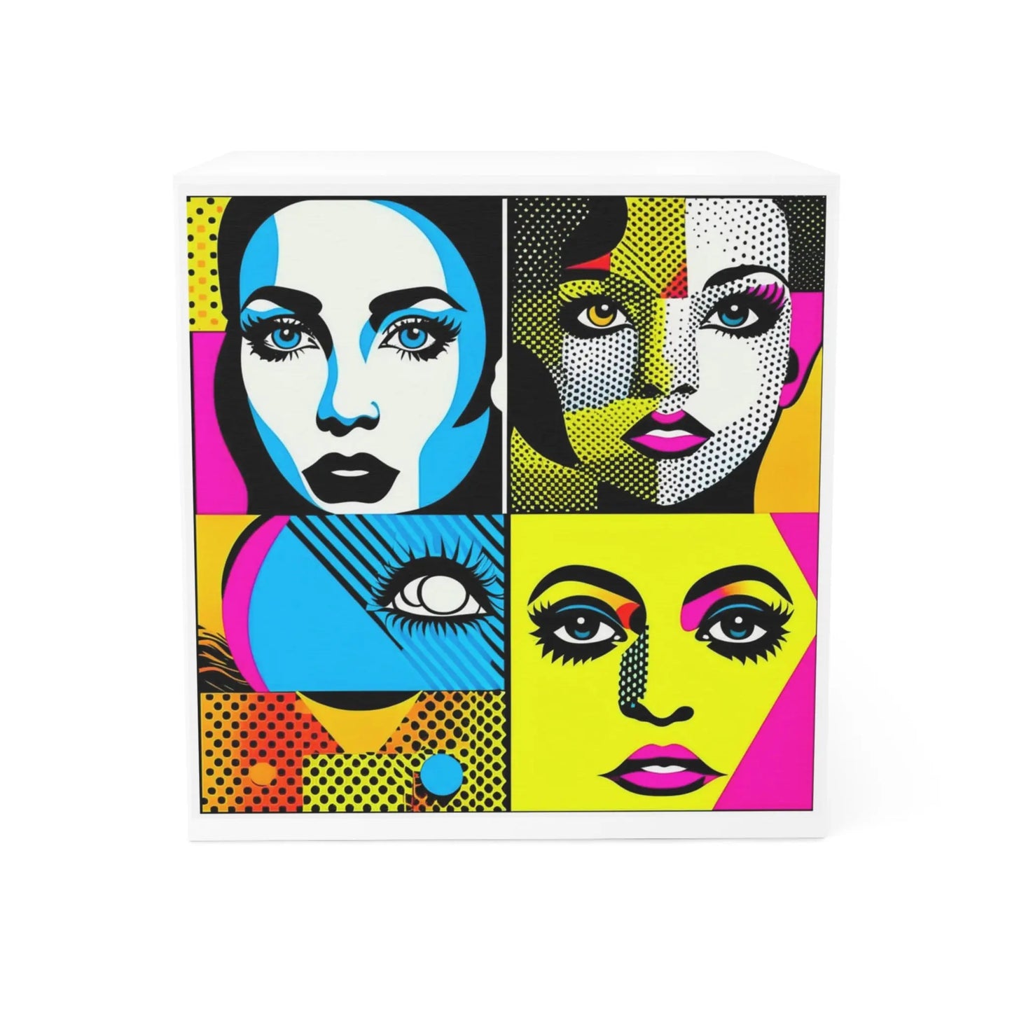 "Quartet of Pop Visages"! Sticky note Cube Printify