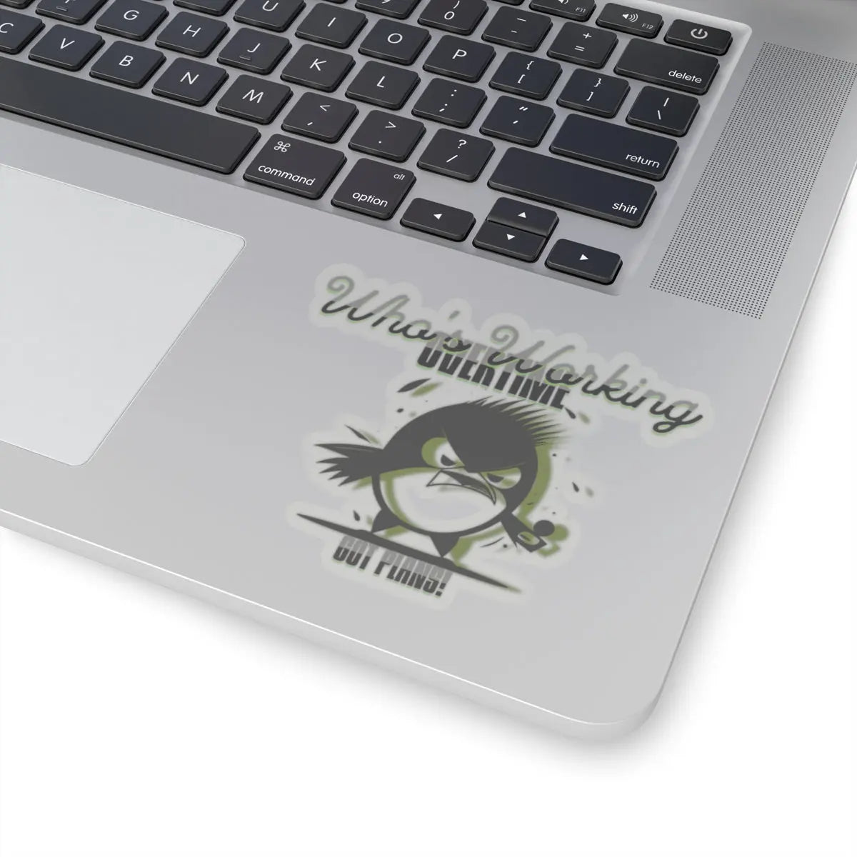 "Feathered Fury: The Overworked Owl" Kiss-Cut Stickers Printify