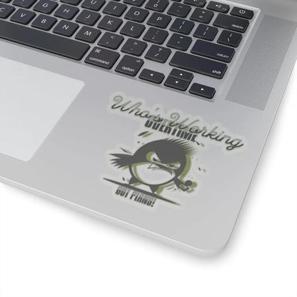 "Feathered Fury: The Overworked Owl" Kiss-Cut Stickers Printify