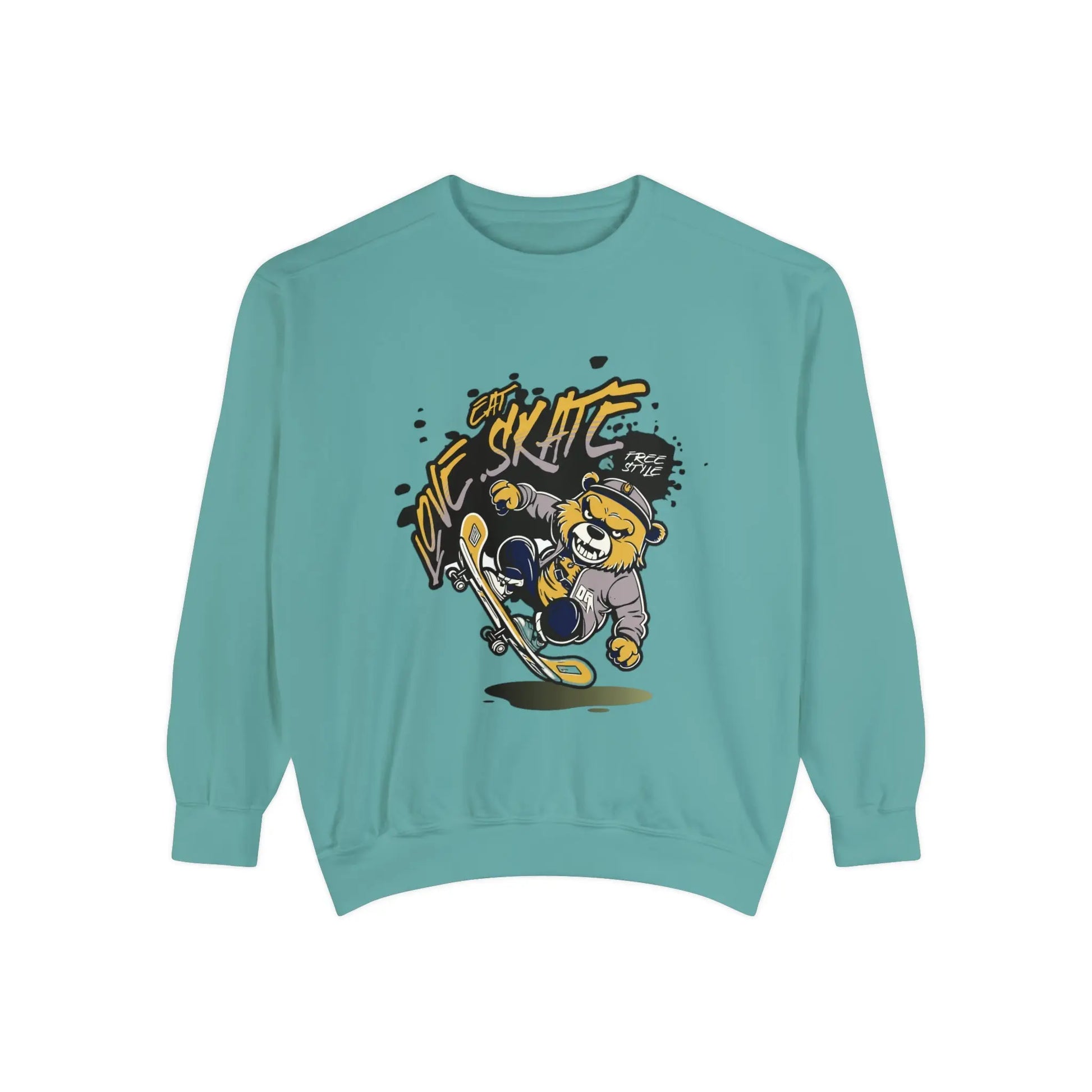 EAT, LOVE, SKATE: Chill Vibes Sweater - Embrace with Style! Printify