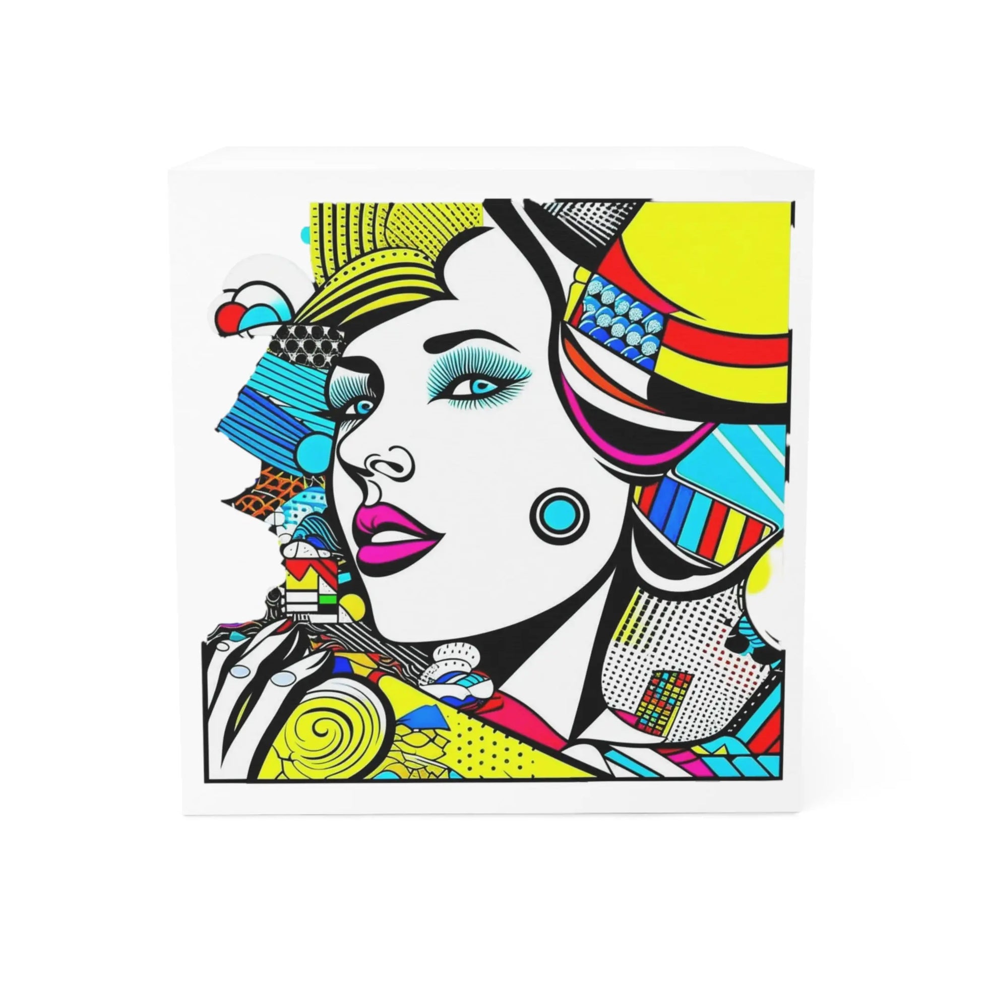 "Geometric Muse" Note Cube Sticky Printify