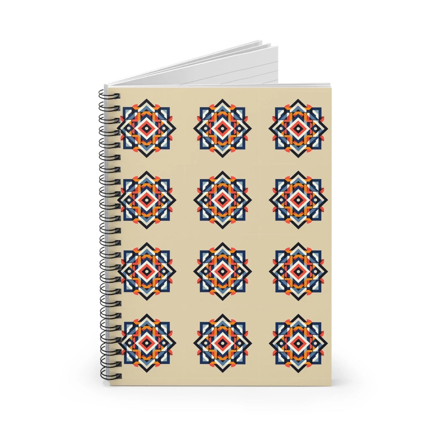 Geometric Spiral Notebook - Ruled Line Printify