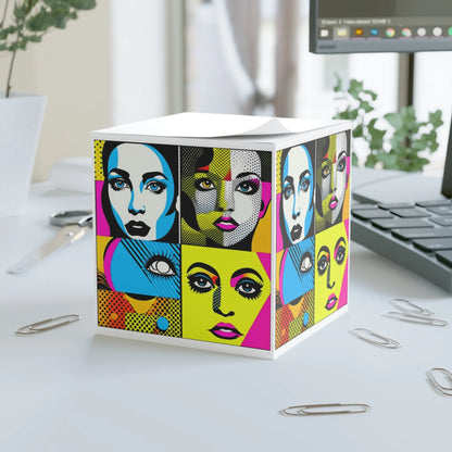 "Quartet of Pop Visages"! Sticky note Cube Printify