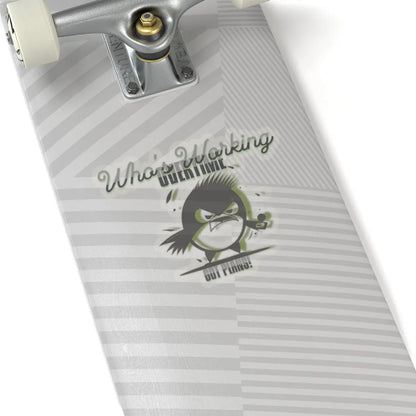 "Feathered Fury: The Overworked Owl" Kiss-Cut Stickers Printify