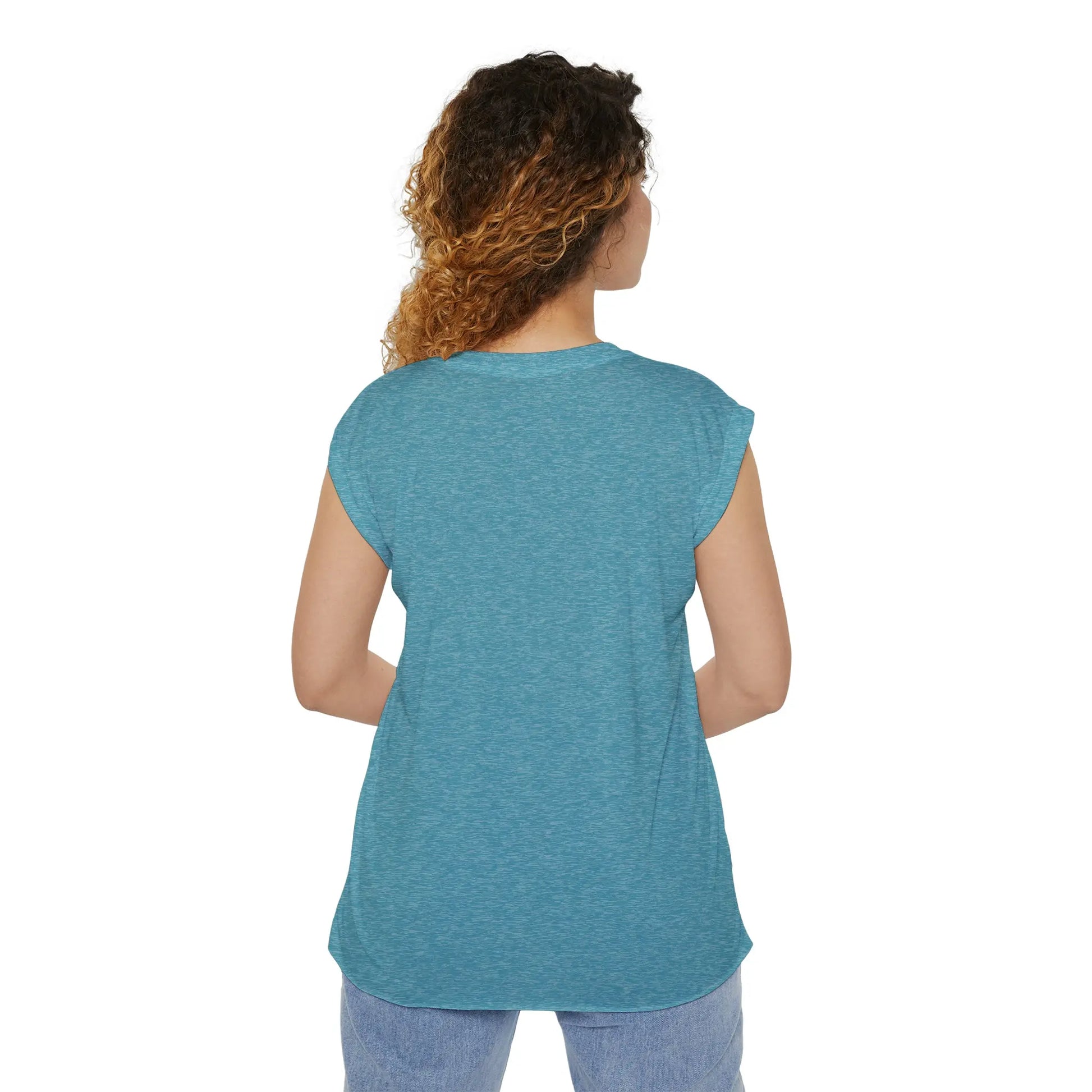 "Geometric Muse" Flowy Rolled Cuffs Muscle Tee Printify