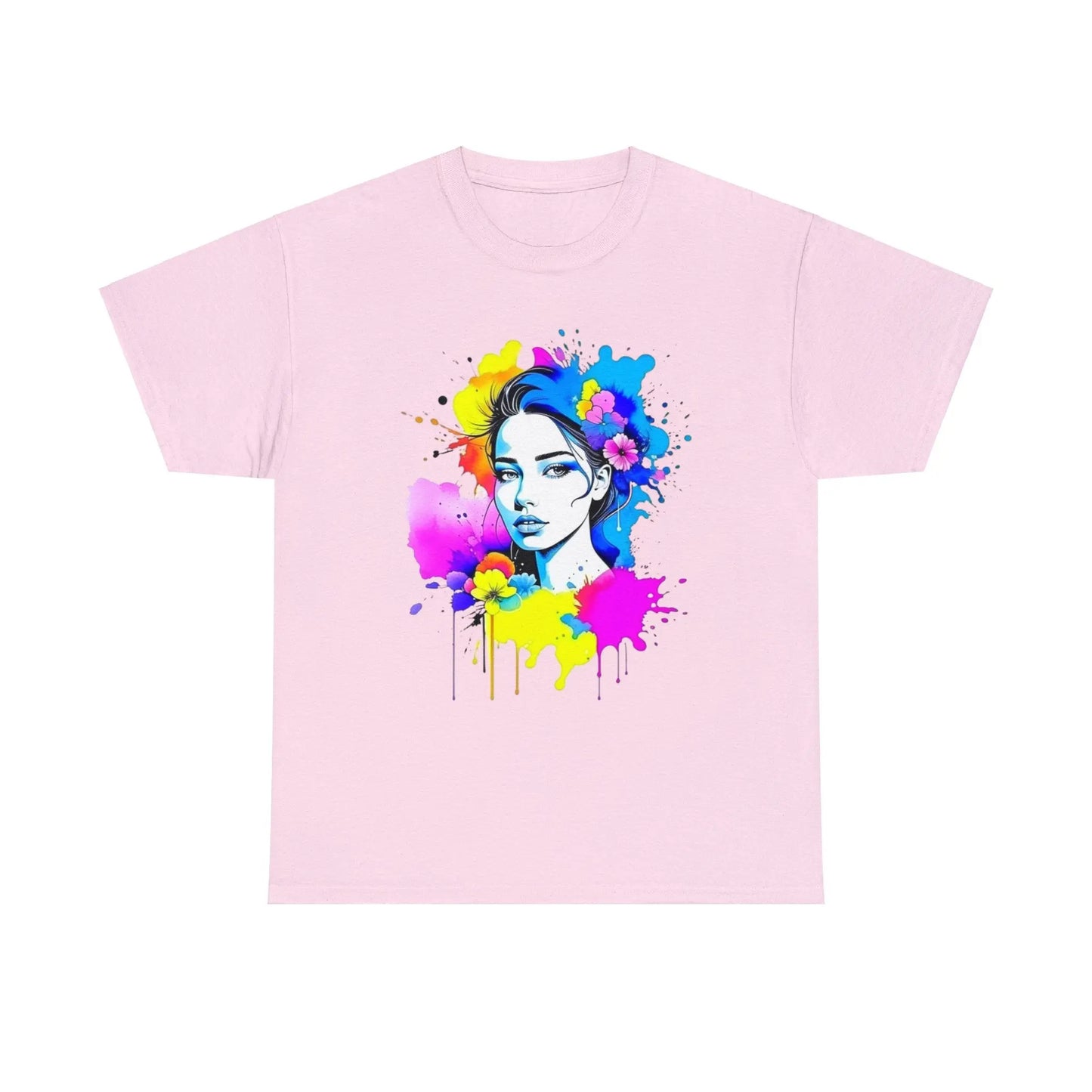 "Floral Neon Dreams" Heavy Cotton Tee Printify