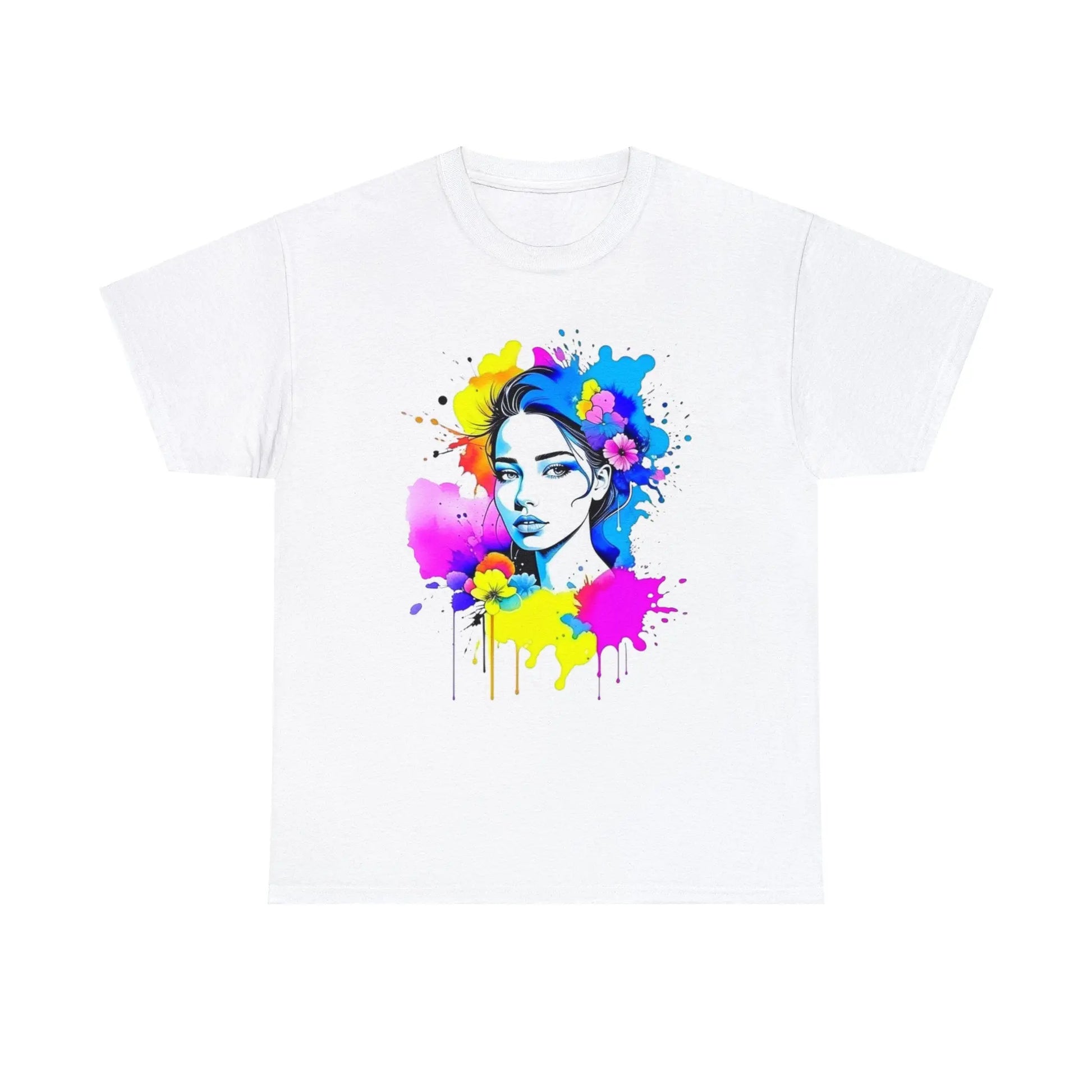 "Floral Neon Dreams" Heavy Cotton Tee Printify