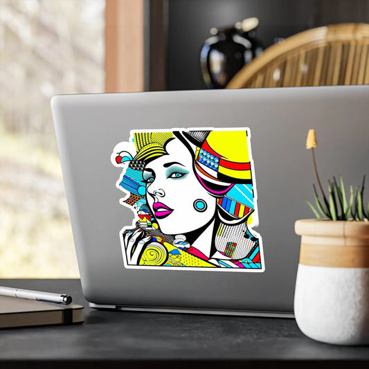 "Geometric Muse"Kiss-Cut Vinyl Decals Printify