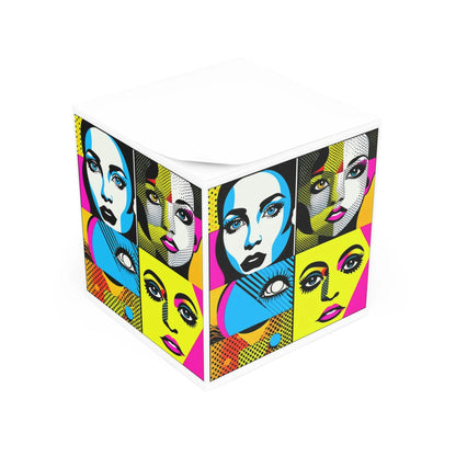 "Quartet of Pop Visages"! Sticky note Cube Printify