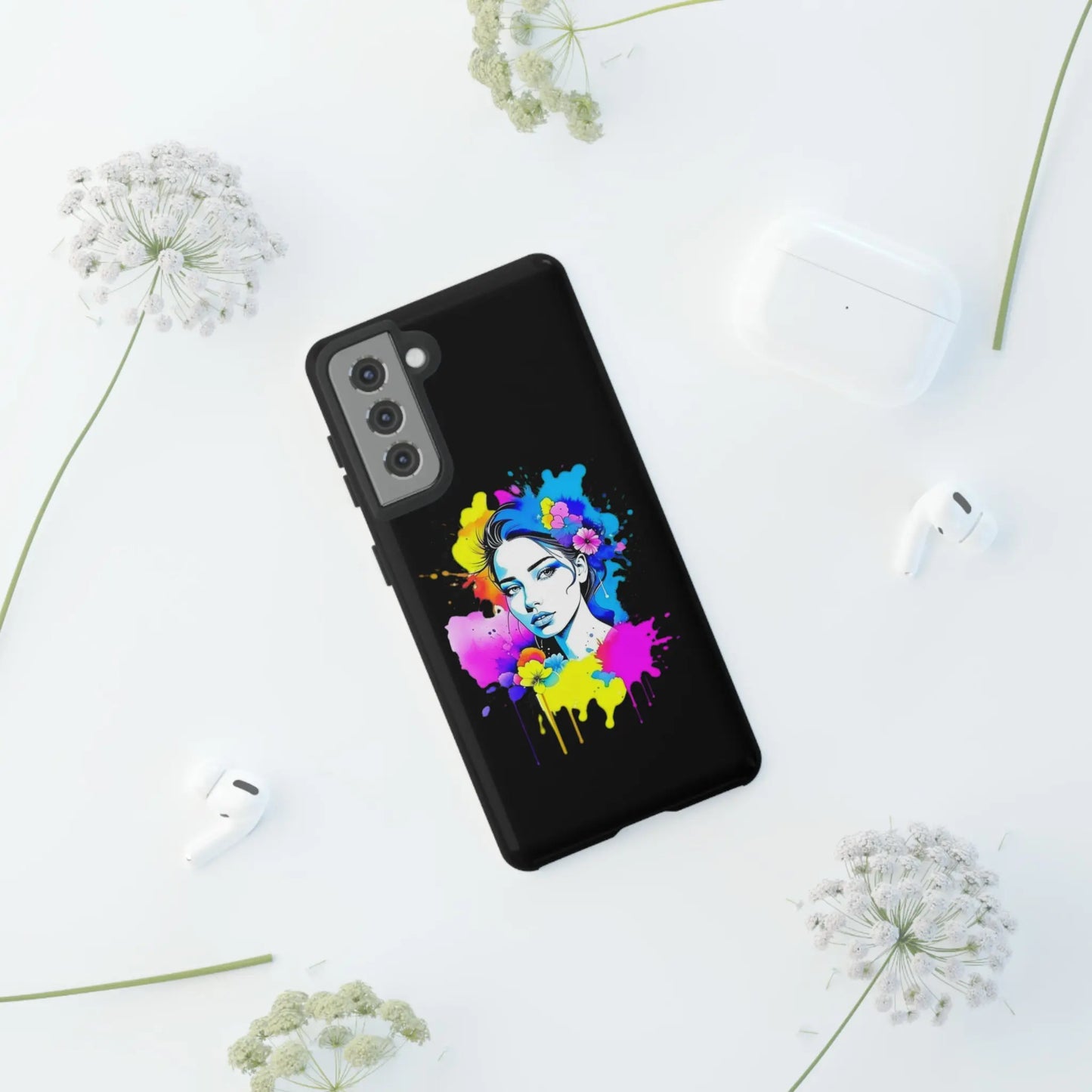 "Floral Neon Dreams" Phone Cases Printify