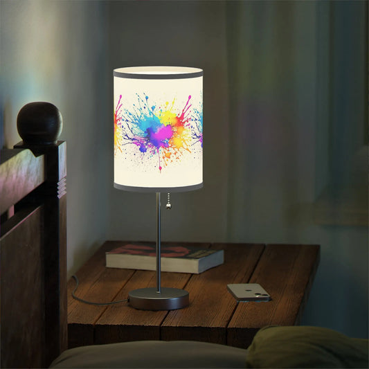 "Spectrum Splatter"Lamp on a Stand, US|CA plug Printify