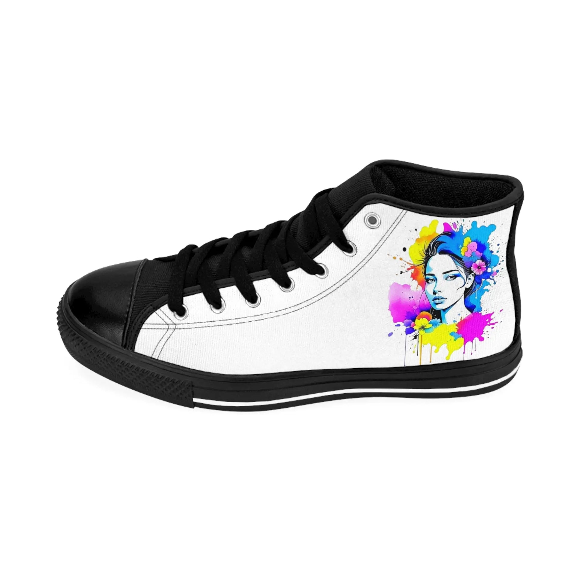 "Floral Neon Dreams" Classic Sneakers Printify