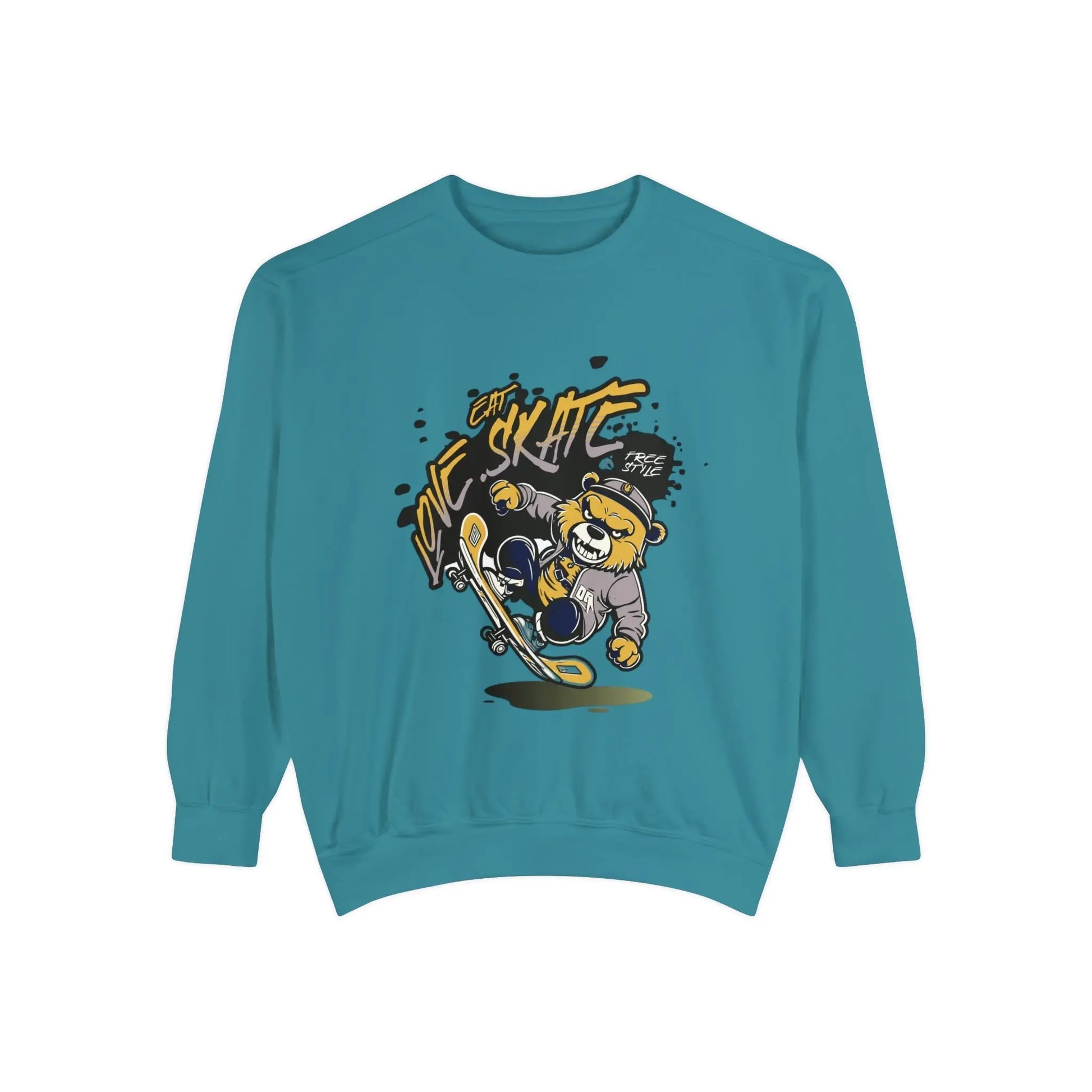 EAT, LOVE, SKATE: Chill Vibes Sweater - Embrace with Style! Printify