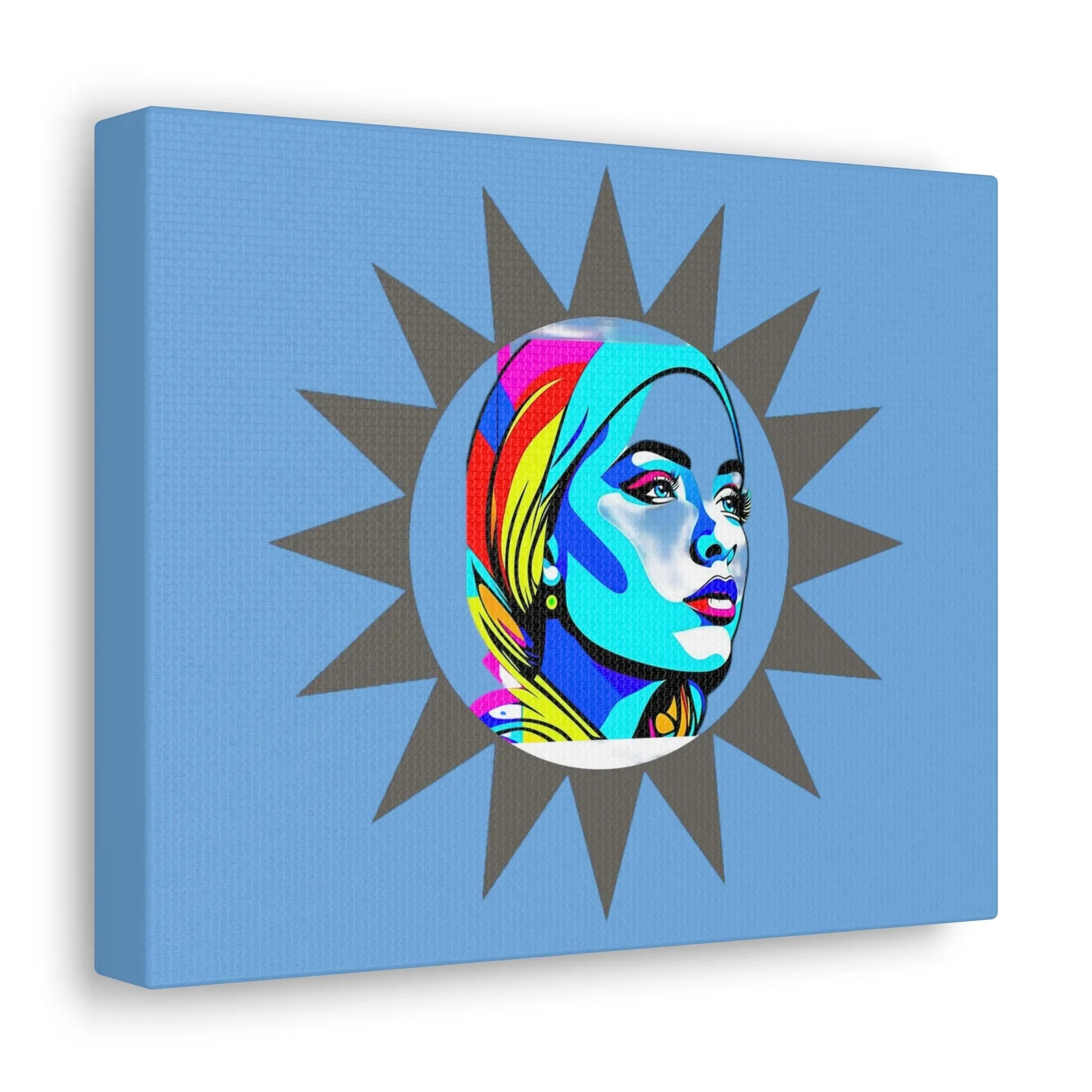 "Sunburst Pop Art Portrait" ! Canvas Printify