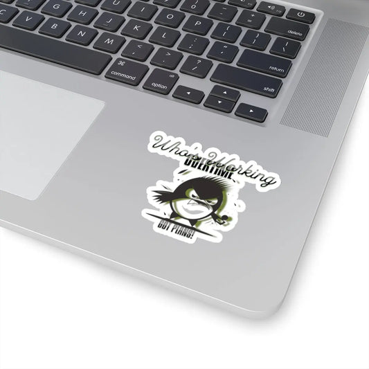 "Feathered Fury: The Overworked Owl" Kiss-Cut Stickers Printify