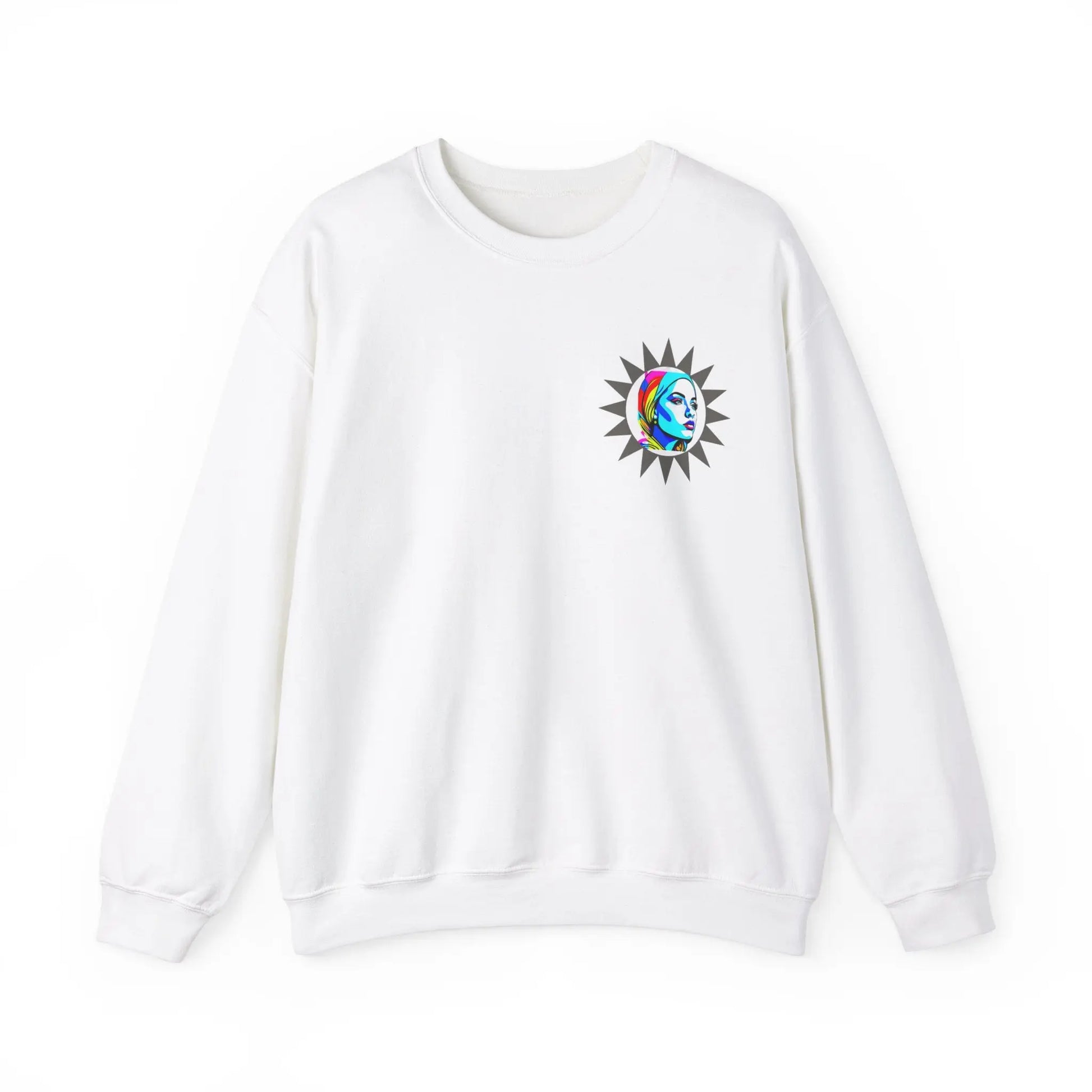 "Sunburst Pop Art Portrait" ! Unisex Heavy Blend™ Crewneck Sweatshirt Printify