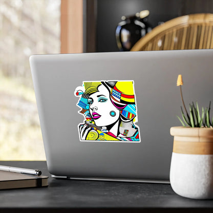 "Geometric Muse"Kiss-Cut Vinyl Decals Printify