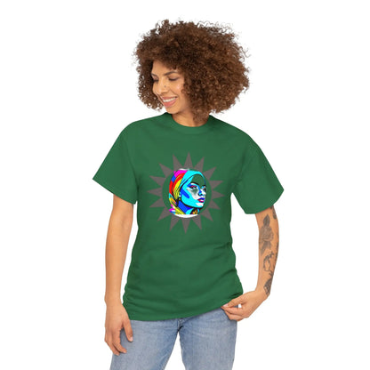 Sunburst Pop Art Portrait"! Unisex Heavy Cotton Tee Printify