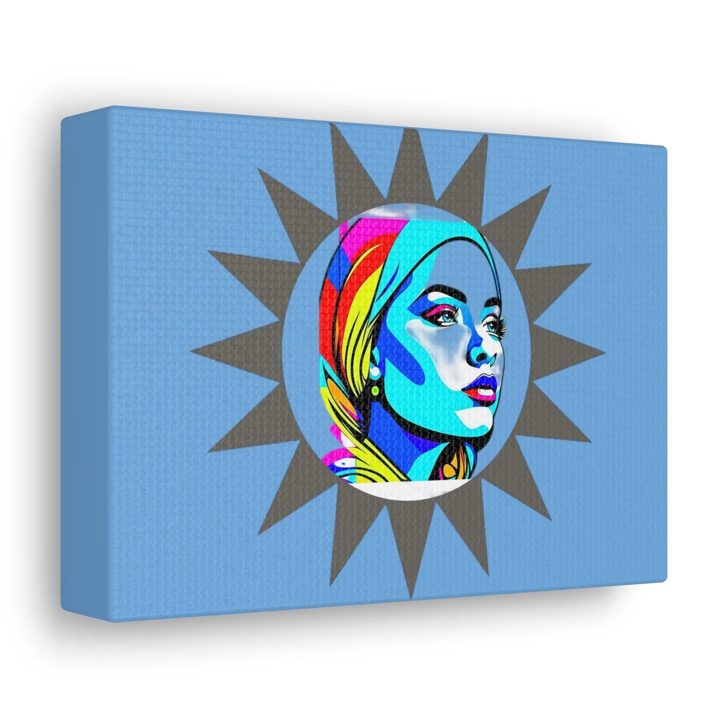 "Sunburst Pop Art Portrait" ! Canvas Printify