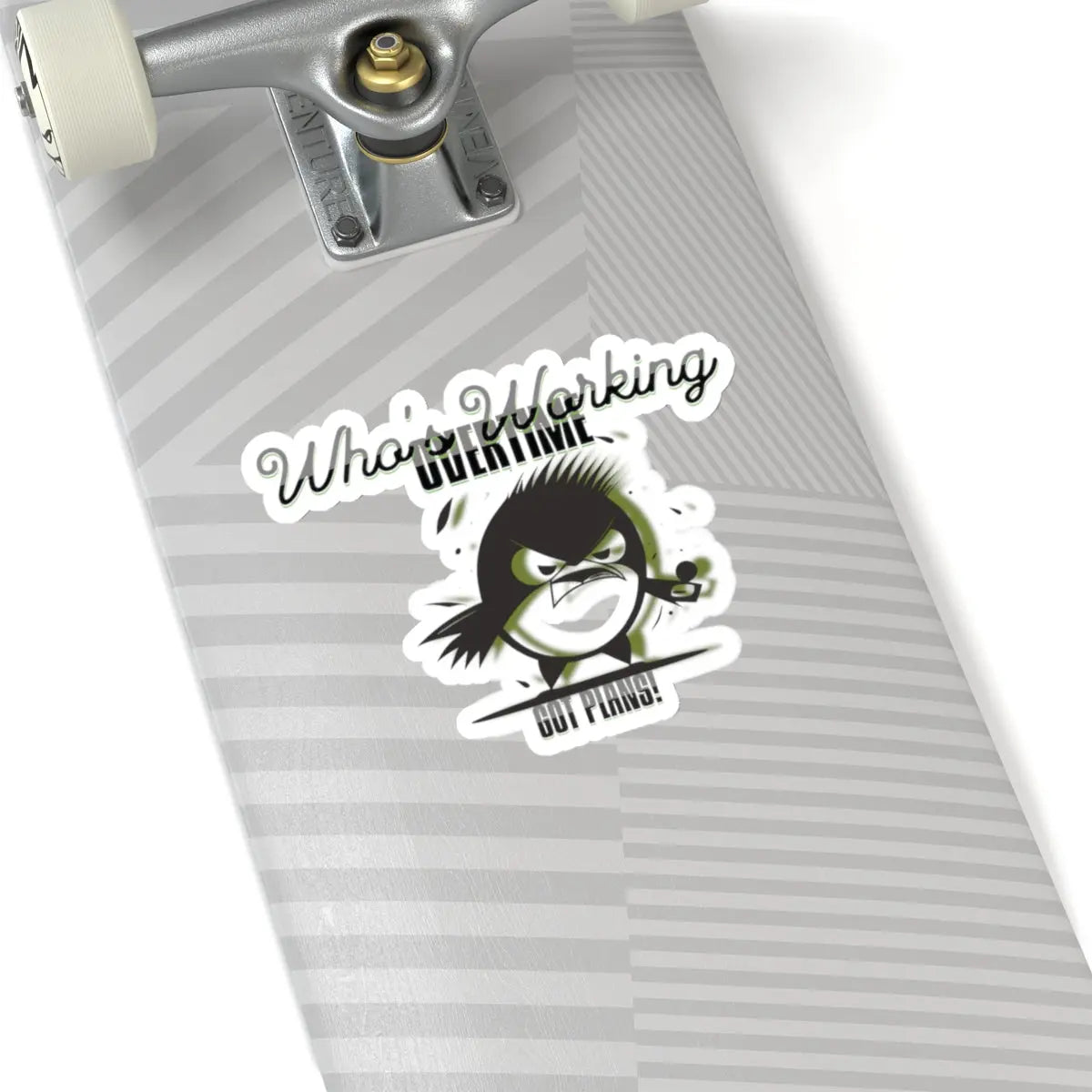 "Feathered Fury: The Overworked Owl" Kiss-Cut Stickers Printify