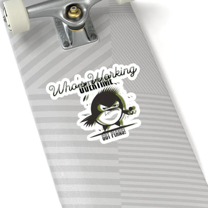 "Feathered Fury: The Overworked Owl" Kiss-Cut Stickers Printify
