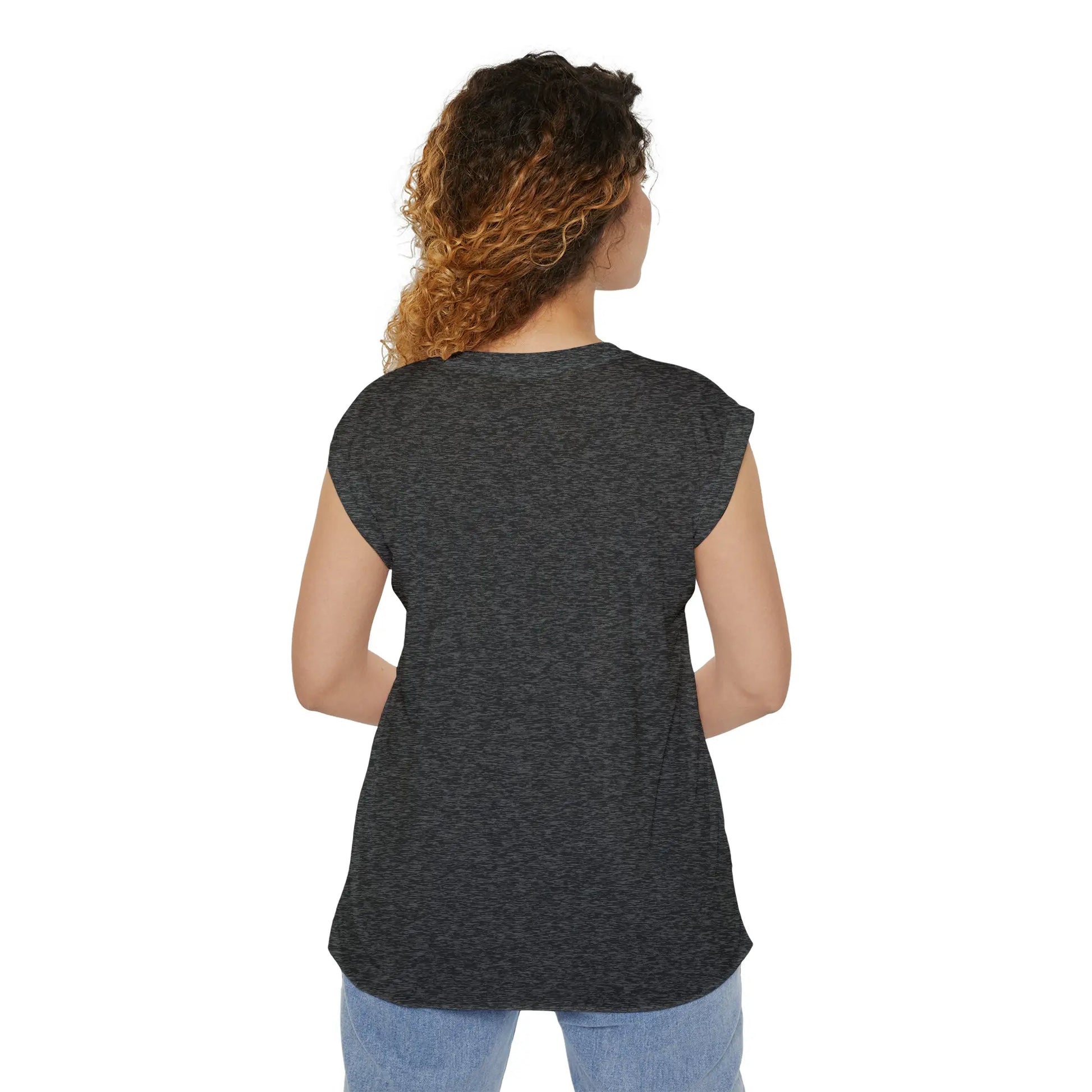 "Geometric Muse" Flowy Rolled Cuffs Muscle Tee Printify