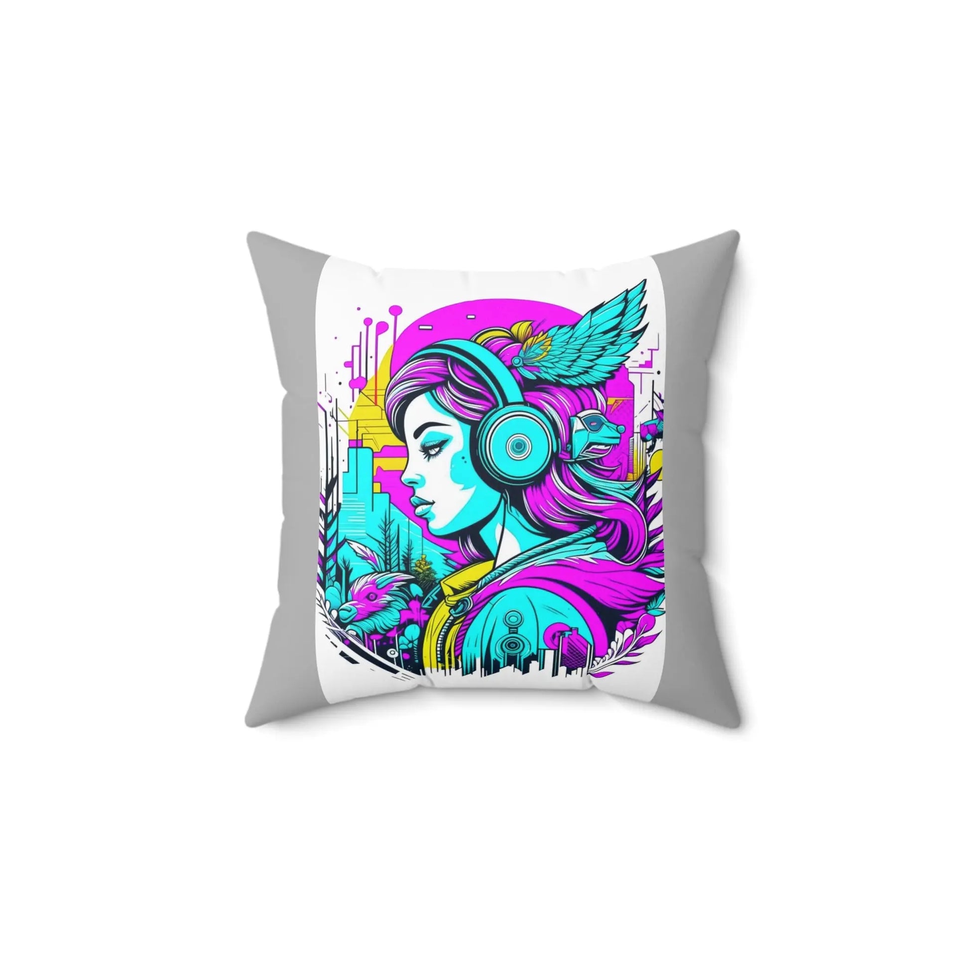 " Neo Dreamscape" Spun Polyester Square Pillow Printify