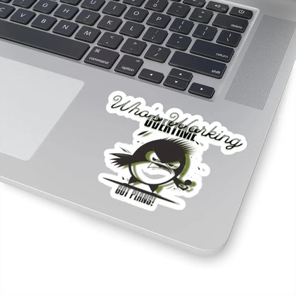 "Feathered Fury: The Overworked Owl" Kiss-Cut Stickers Printify