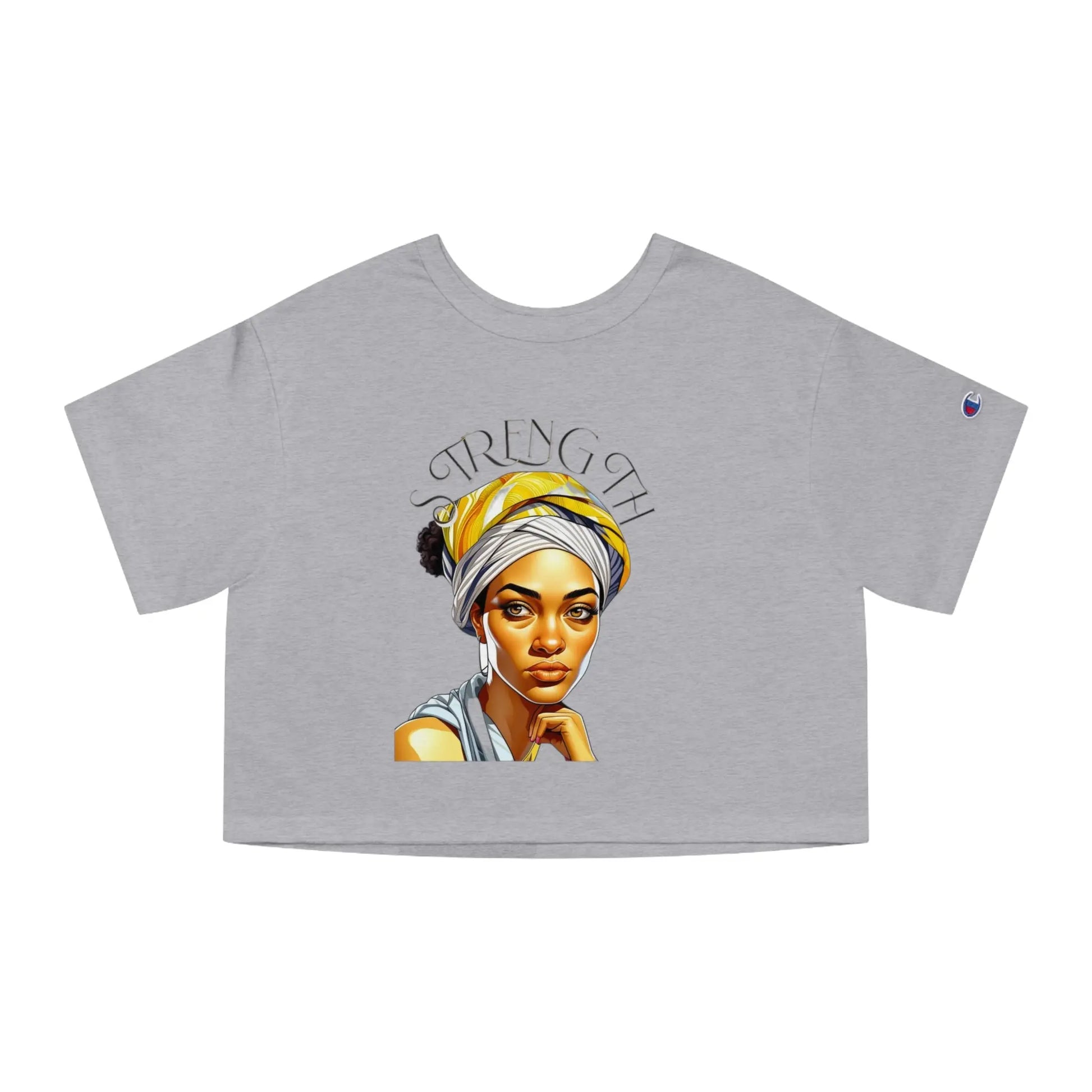 " Resilience in Her Gaze"Champion Women's Heritage Cropped T-Shirt Printify