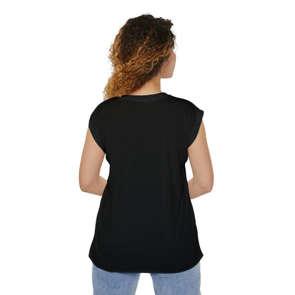 "Geometric Muse" Flowy Rolled Cuffs Muscle Tee Printify