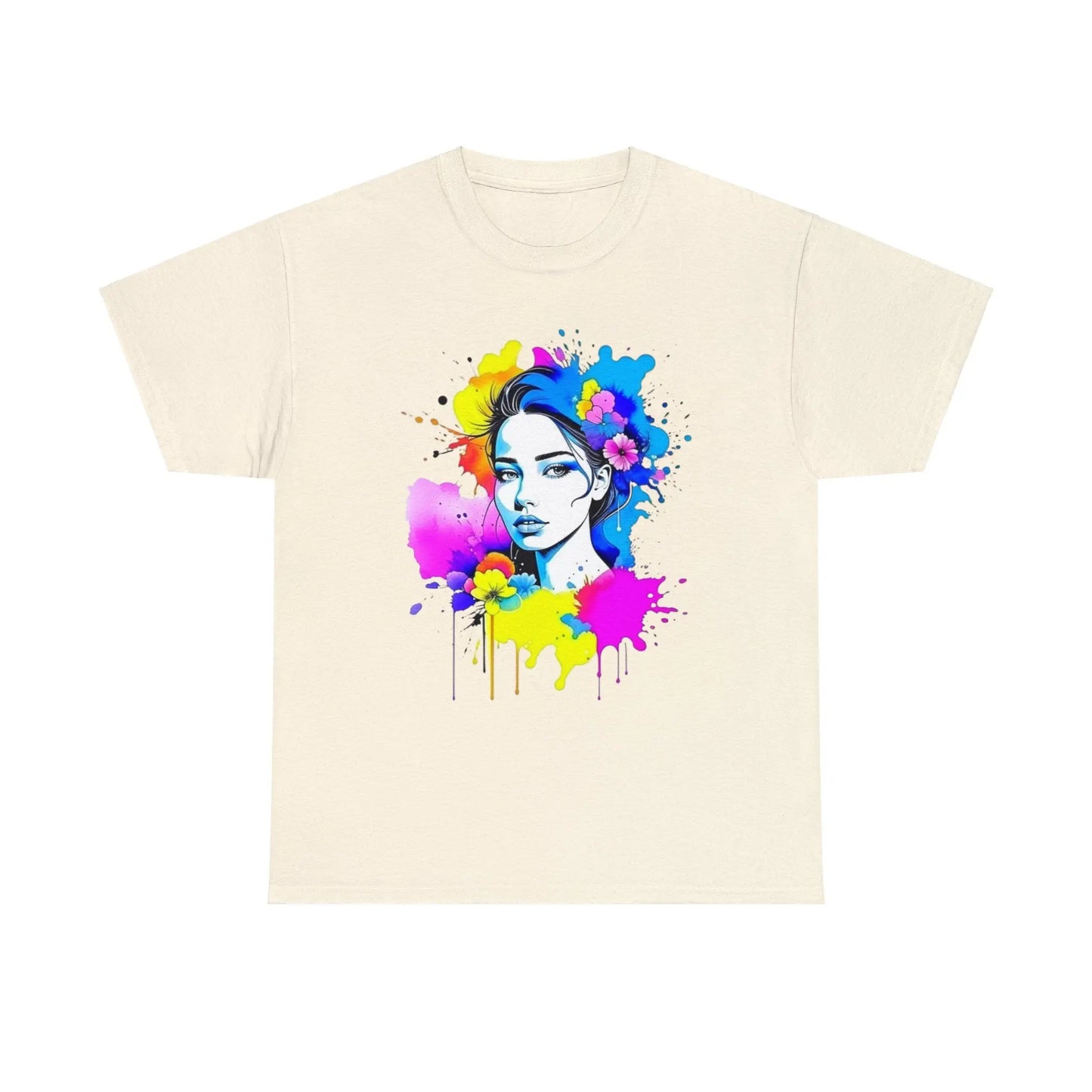 "Floral Neon Dreams" Heavy Cotton Tee Printify