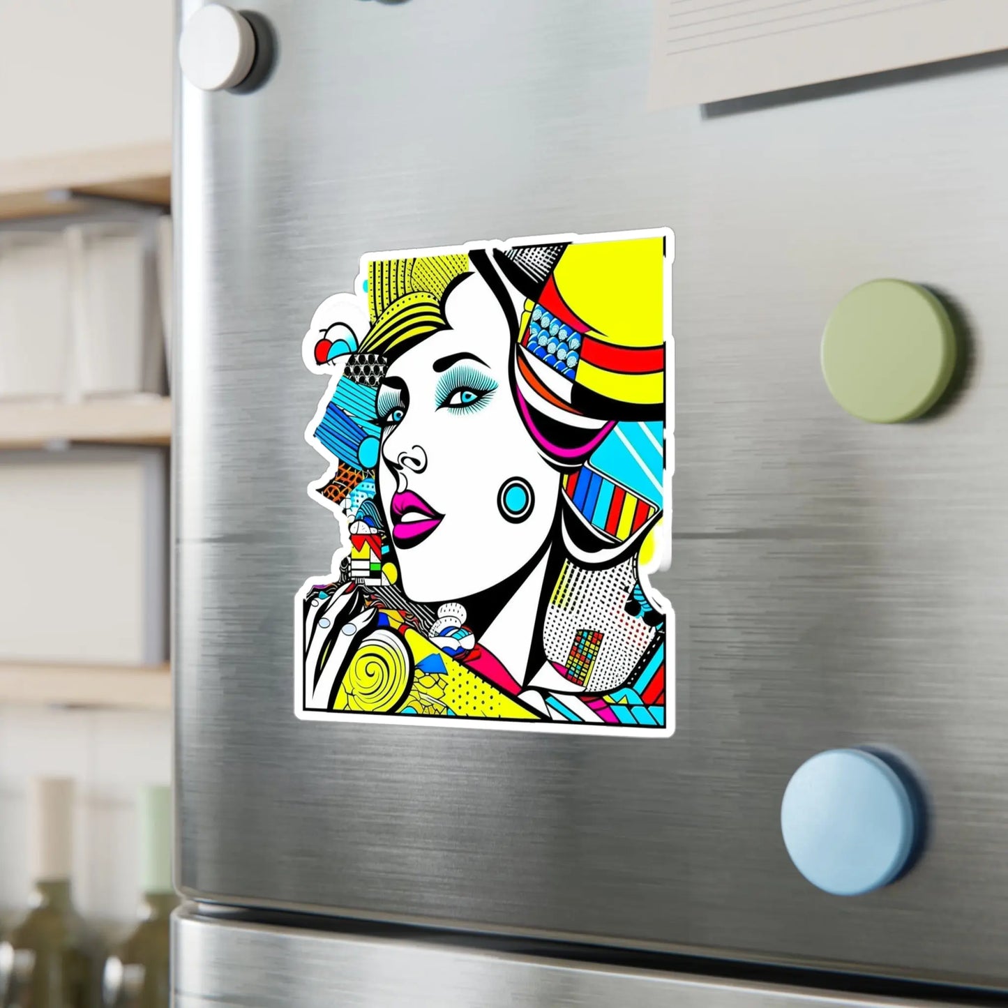 "Geometric Muse"Kiss-Cut Vinyl Decals Printify