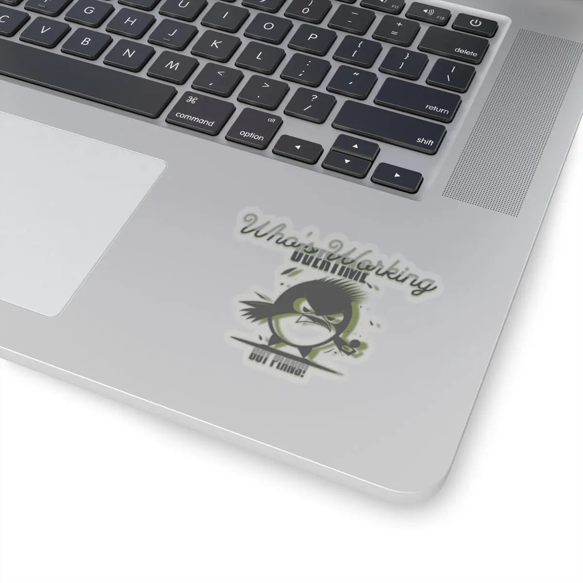 "Feathered Fury: The Overworked Owl" Kiss-Cut Stickers Printify