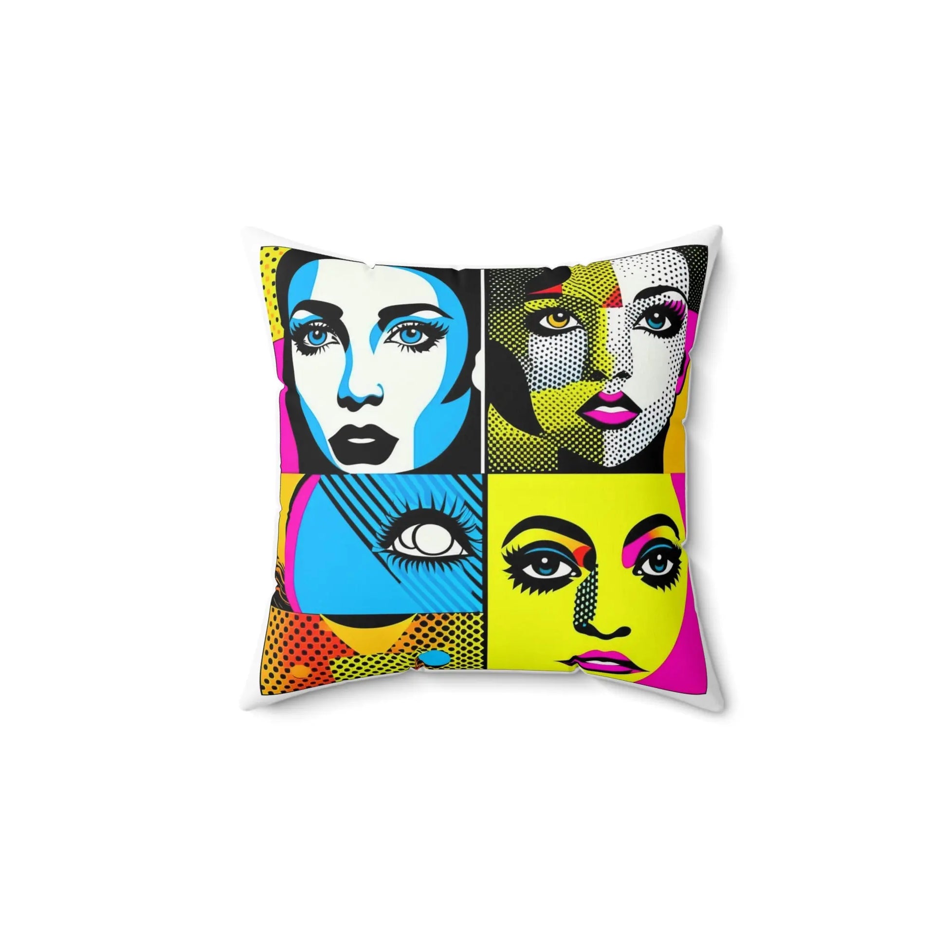 "Quartet of Pop Visages"Spun Polyester Square Pillow Printify