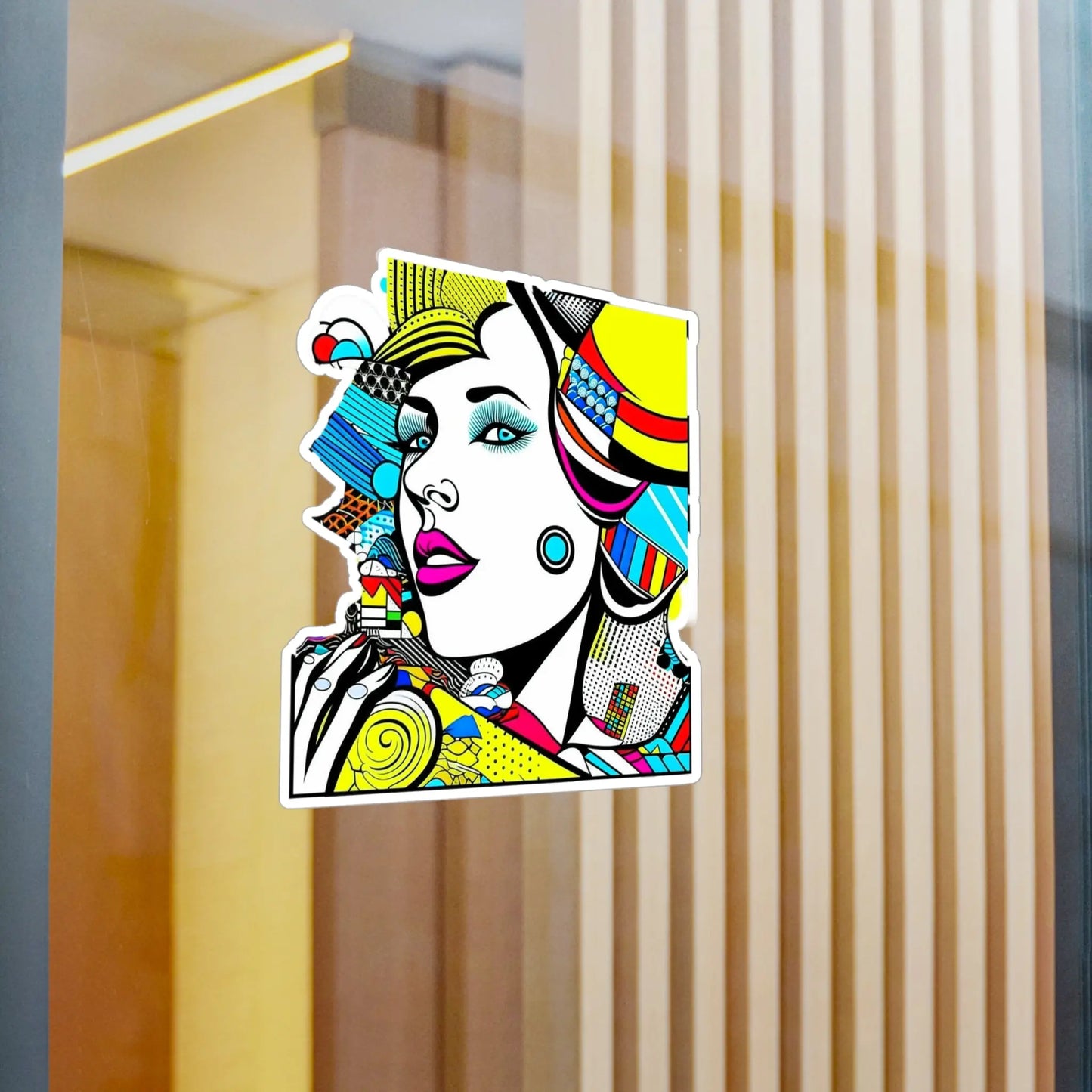 "Geometric Muse"Kiss-Cut Vinyl Decals Printify