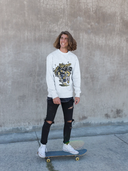 EAT, LOVE, SKATE: Chill Vibes Sweater - Embrace with Style! Printify