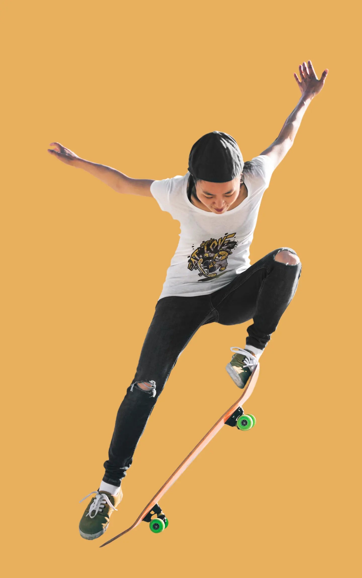 EAT, LOVE, SKATE: Chill Vibes - Embrace with Style! Heavy Cotton Tee Printify