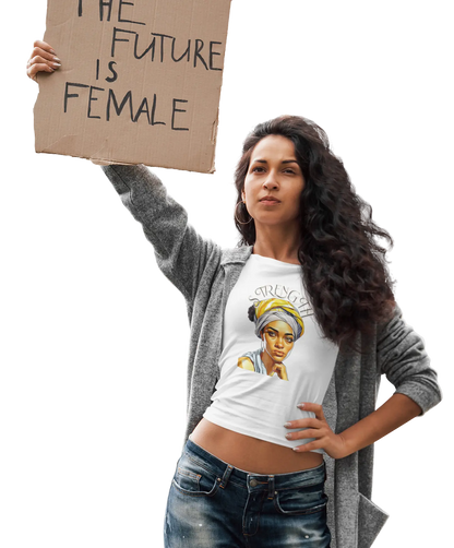 " Resilience in Her Gaze"Champion Women's Heritage Cropped T-Shirt Printify